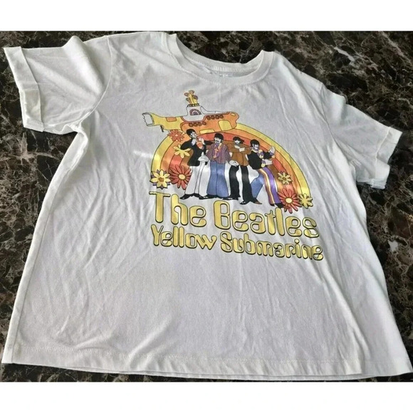 The Beattles Yellow Submarine Crew Neck T Shirt Size XL Women's Short Sleeves - Picture 9 of 9